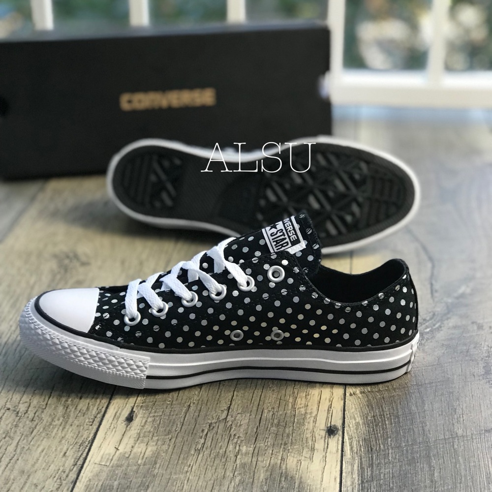 Converse Ctas OX Dots Black Silver WMNS AUTHENTIC - Picture 6 of 8